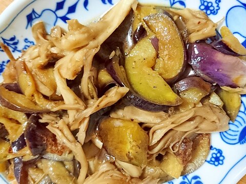 茄子と舞茸のポン酢炒め